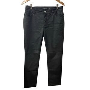 Lafayette 148 New York Thompson Black Waxed Jeans Pants Denim‎ Size 8 Slim Fit